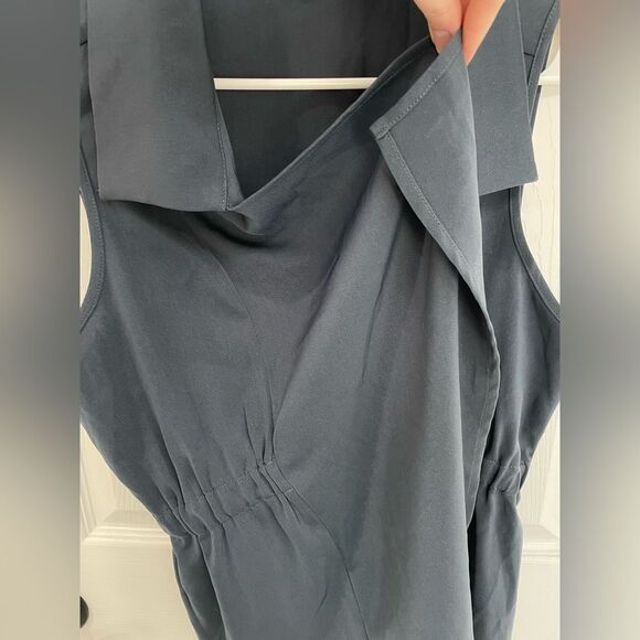 Mud Pie Raven Gray Cinched Waist Open Front Collared Vest Women’s Size S/M - Picture 6 of 7